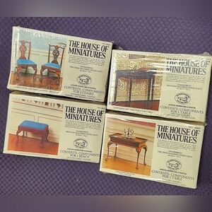 Dollhouse House of Miniatures (Xacto) 4 Furniture Kits Queen Anne Chippendale